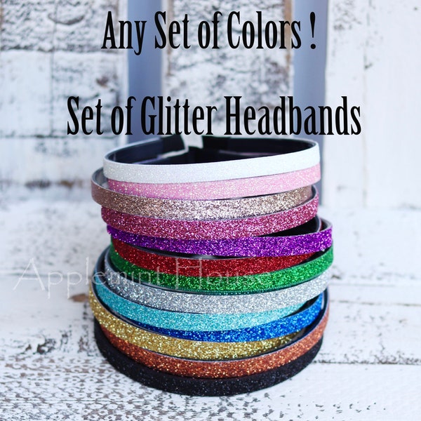 Glitter Plastic Headband, Glitter plain Headband, craft headband DIY, Glitter Headband Set, Headband Set, Plain Headband, Daily Headband