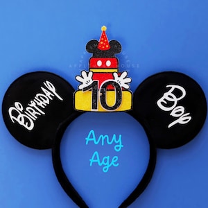 Birthday ears, Birthday Mickey ears, Boy Birthday ears, Mickey birthday boy ears, Birthday Minnie ears, Men birthday ears, Mickey ears