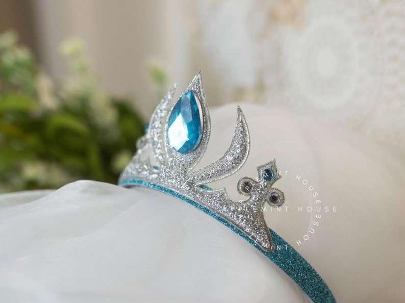 Elsa Crown, Frozen Crown, Birthday Crown, Princess Crown, princess Crown Headband, Elsa Costume Headpiece, Elsa Accessories image 2