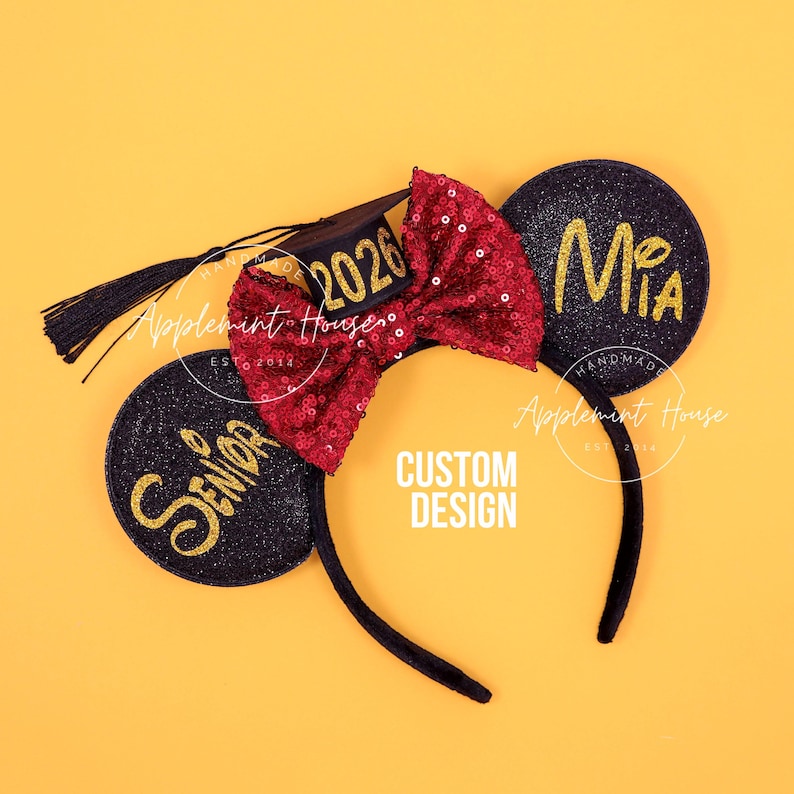 Graduation Ears, 2026 Graduation Mickey Ears, Graduation Hat Ears, Minnie Ears, Class of 2026 Mickey Ears, Senior Graduation Minnie Ears image 4