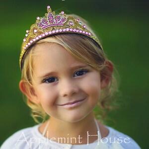 Birthday Silver Crown, Princess glitter crown, Tiara crown, Party crown for baby girl kids, Birthday Girl Crystal Stone Crown headband image 7