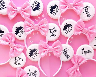 Custom Mouse Ears Headband | Personalized Mickey Ear | Minnie Ears for Cheer Teams | Dance Teams | Nationals | School Trips | Group Gifts