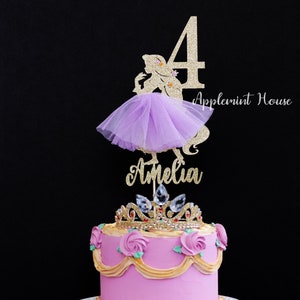 Gâteau d'anniversaire Raiponce, Gâteau d'anniversaire Raiponce, Gâteau de princesse, Centre de table de gâteau de princesse, Décoration d'anniversaire princesse Tangle