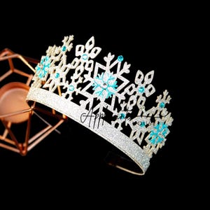 Ice Queen Crown, Princess Birthday Crown, Halloween Costume Headpiece , Characters Headband for Adults and Kids, Girl Silver and Gold Crown
