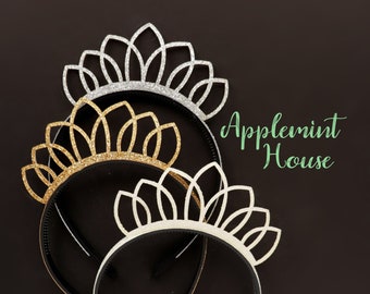Frog Princess  Crown, Princess Crown Headband, Birthday Crown, Frog Princess Costume, Gold Girl Crown Headband, Girl Headband, Kids Headband
