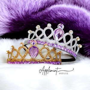 Coroa de ouro ou prata, faixa de cabeça para aniversário de menina, tiara elástica Sofia para bebês e adultos, coroa de glitter para vestir princesa para crianças