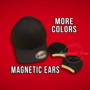 Magnetic Mouse Ears for Hat, Mickey Ear for Boys & Men, Minnie Ear, Removable Magnet Ears, Interchangeable Ears for Baseball Cap and Trucker