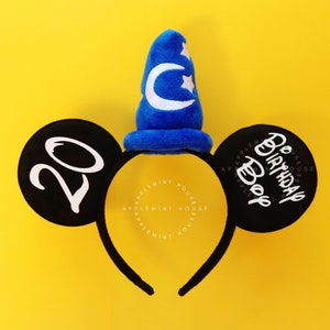Sorcerer Birthday Boy ears, Mickey ears, Birthday ears, Magic Mouse ears for boys, Birthday Mickey ears for Men,  Mickey ears headband