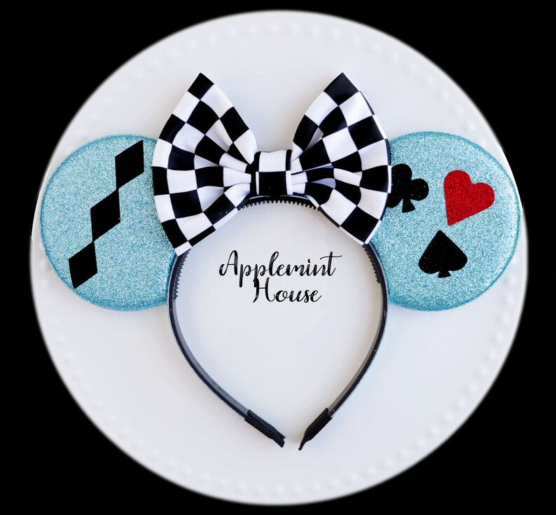 Alice Mouse Ears Alice Costume Minnie Ears Alice in Wonderland Minnie Ears Wonderland Ears Alice Mickey Mouse Ears Alice Disney Ears