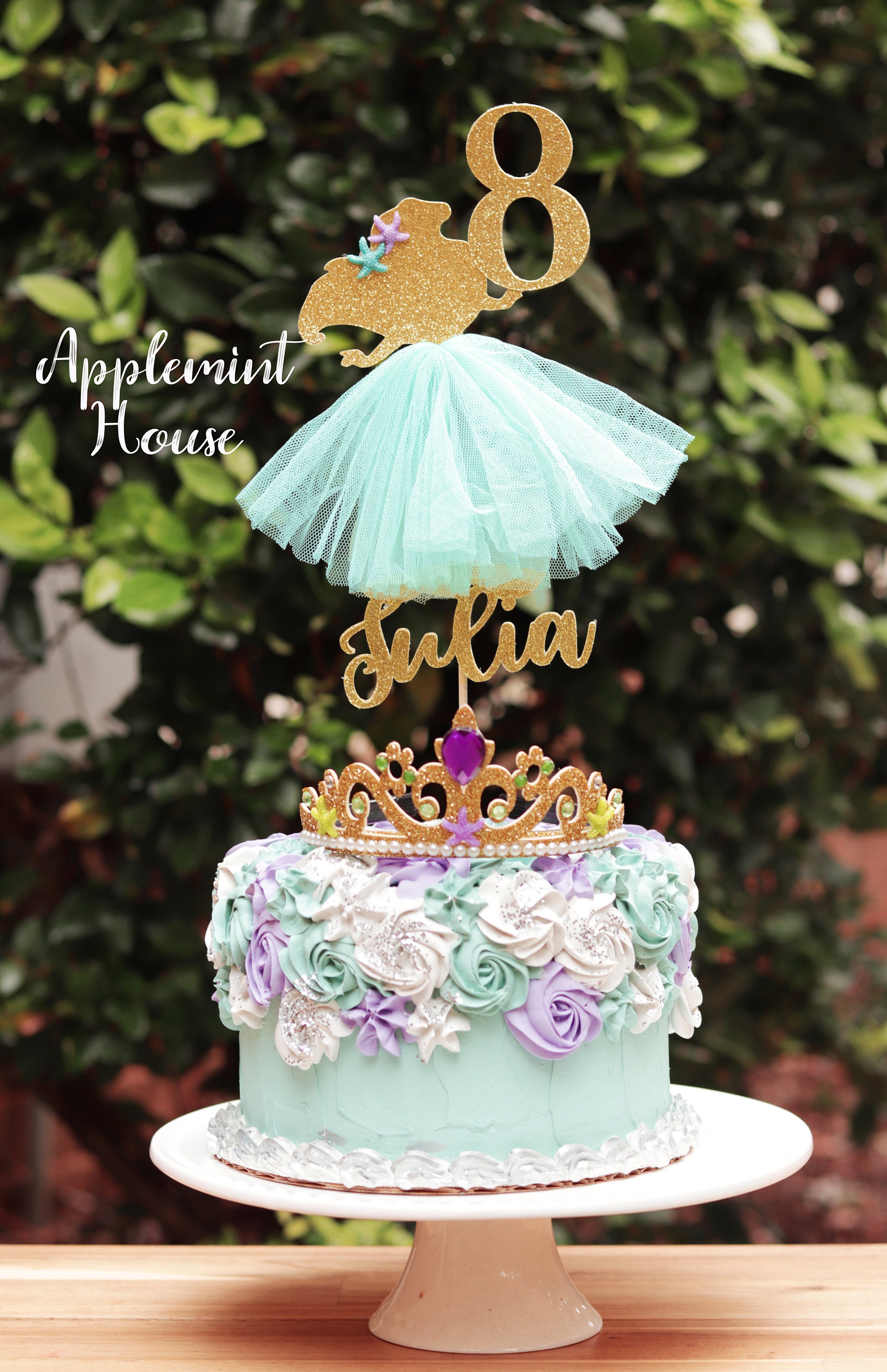 Little Mermaid Cake Topper Princess Topper Mermaid Birthday 