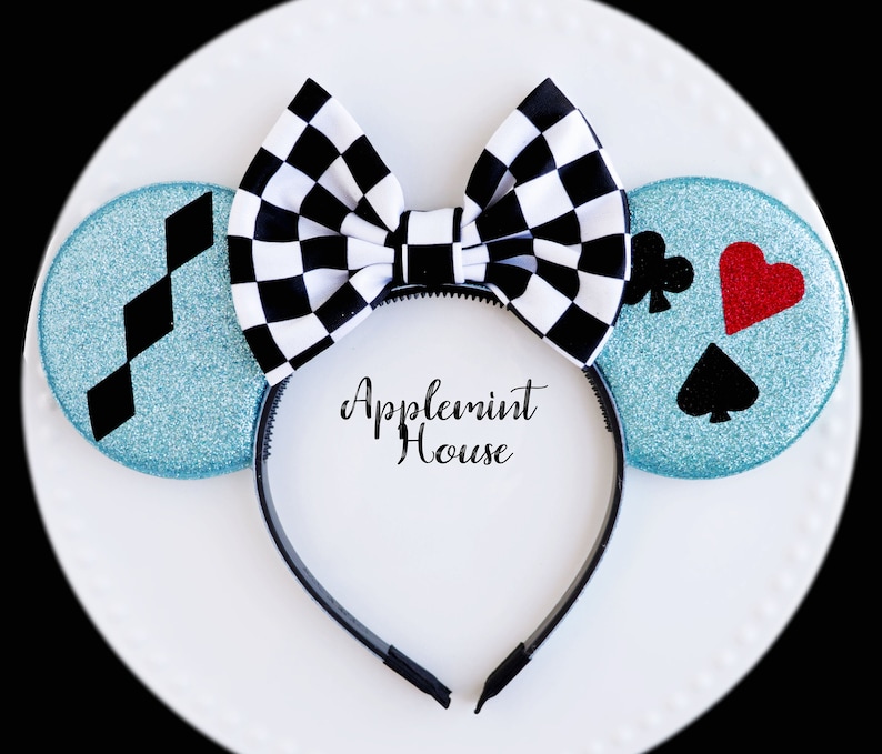 Alice Mouse Ears Alice Costume Minnie Ears Alice in Wonderland Minnie Ears Wonderland Ears Alice Mickey Mouse Ears Alice Disney Ears