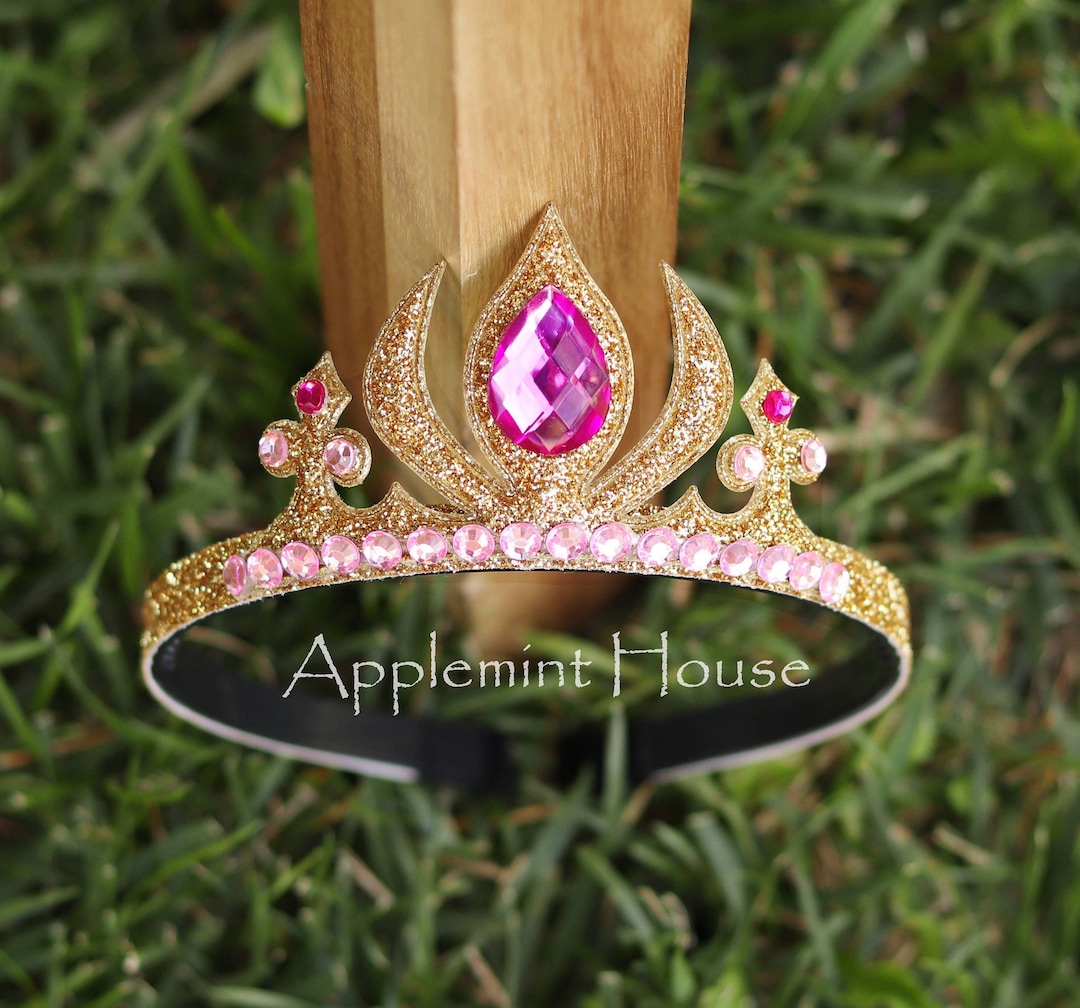 Aurora Crown, Princess Crown, Aurora Headband, Birthday Crown, Gold Crown,  Tiara Crown Headband, Halloween Princess Costume Crown 