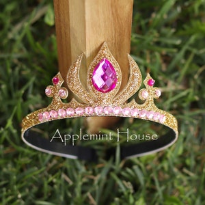 Aurora crown, Princess crown, Aurora Headband, birthday crown, Gold crown, Tiara crown headband, Halloween Princess costume crown
