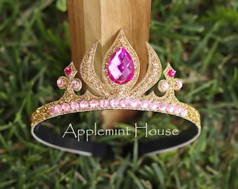 Aurora crown, Princess crown, Aurora Headband, birthday crown, Gold crown, Tiara crown headband, Halloween Princess costume crown