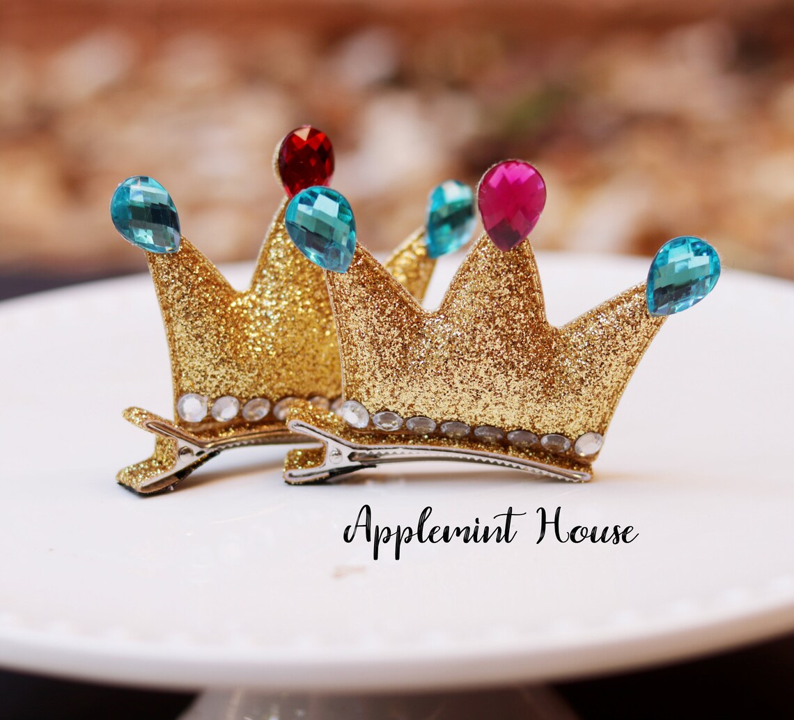 Princess Peach Crown hair clip baby girl Princess Peach Super Etsy