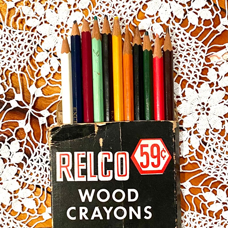 Relco Wood Crayons Vintage 1950s Etsy
