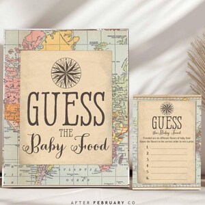 Juego de adivinar la comida del bebé Juego de baby shower de aventuras de viaje Juegos de baby shower de niño alrededor del mundo para imprimir (DESCARGA INSTANTÁNEA) 1269