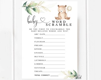 EDITABLE Greenery Gold We Can Bearly Wait Teddy Bear Baby Shower ...