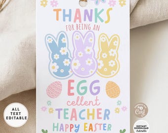 Etykieta na prezent wielkanocny dla nauczyciela: Jajka doskonałe Szablon do druku etykiet dla nauczycieli 52 (2-3)
