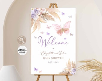 Banner Farfalla Per Baby Shower – We Are Enchanted To Meet You