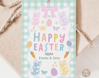 Edytowalne etykiety na prezenty wielkanocne: Etykiety na smakołyki w kształcie króliczka do druku (szablon do pobrania w wersji cyfrowej) 52 (1)