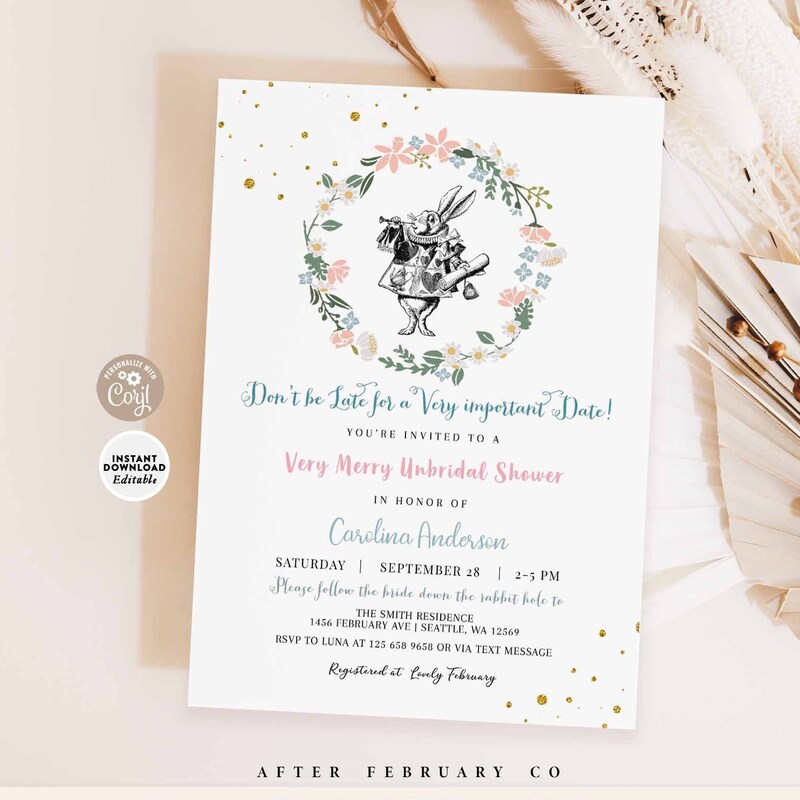 Mad Hatter Invite Etsy