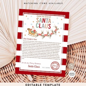 Carta EDITABLE de Santa Carta de felicitación oficial de Santa Carta de Santa Modern Santa Plantilla editable Descarga instantánea imprimible 245 V3 (1)