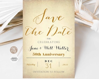 Golden Anniversary Save The Date Template: Custom Years 211