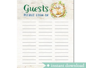 guest sign in sheet etsy