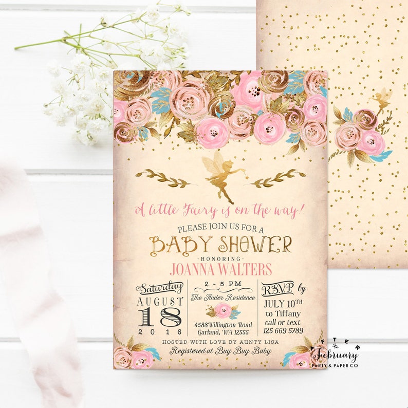 fairy baby shower invitations