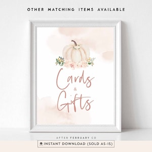 Blush Pampas Gras Pink Blush Kürbis Baby Shower Karten und Geschenke Zeichen Baby Shower Decor Dekore Zeichen Printable Instant Download 474V1