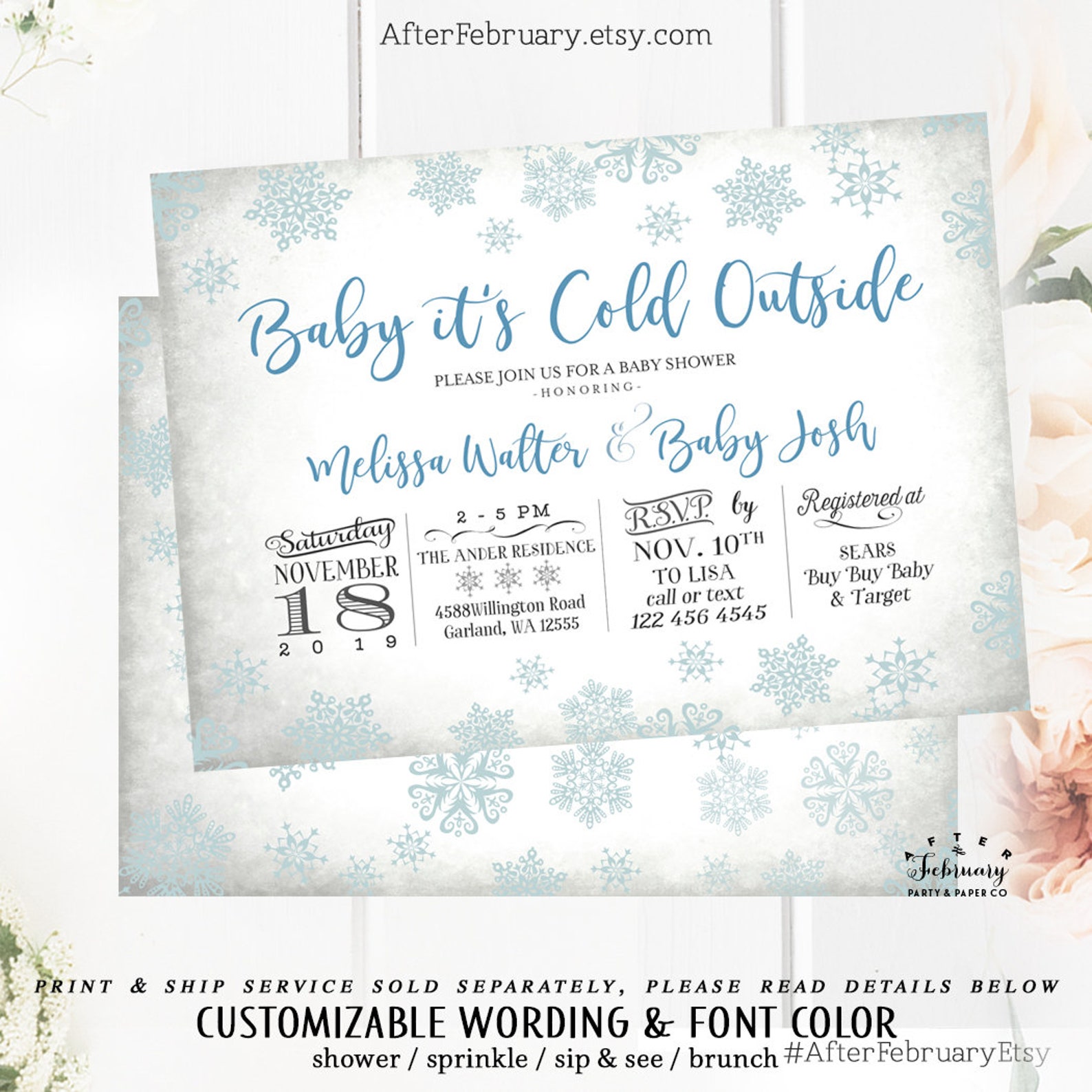 Baby Its Cold Outside Invitation Winter Baby Boy Shower Etsy