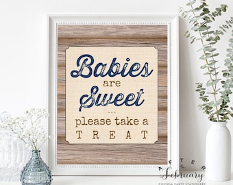 Babies are Sweet Please Take a Treat Sign Favors for Baby Shower Rustic Baby Shower Decorations Printable (Instant Download) No.709