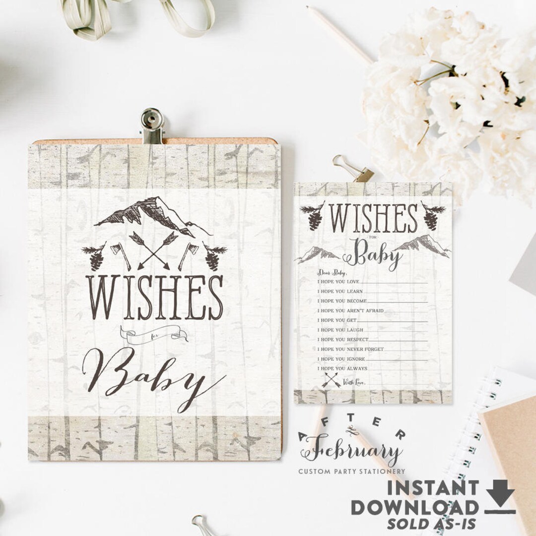 Wishes for Baby Printable, Wishes for Baby Cards and Sign, Well Wishes ...