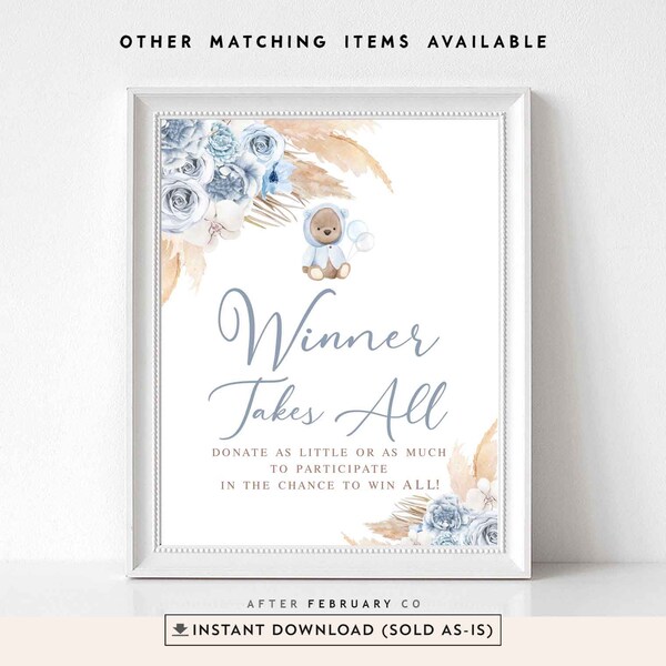 Winner Takes All Baby Shower Game Etsy