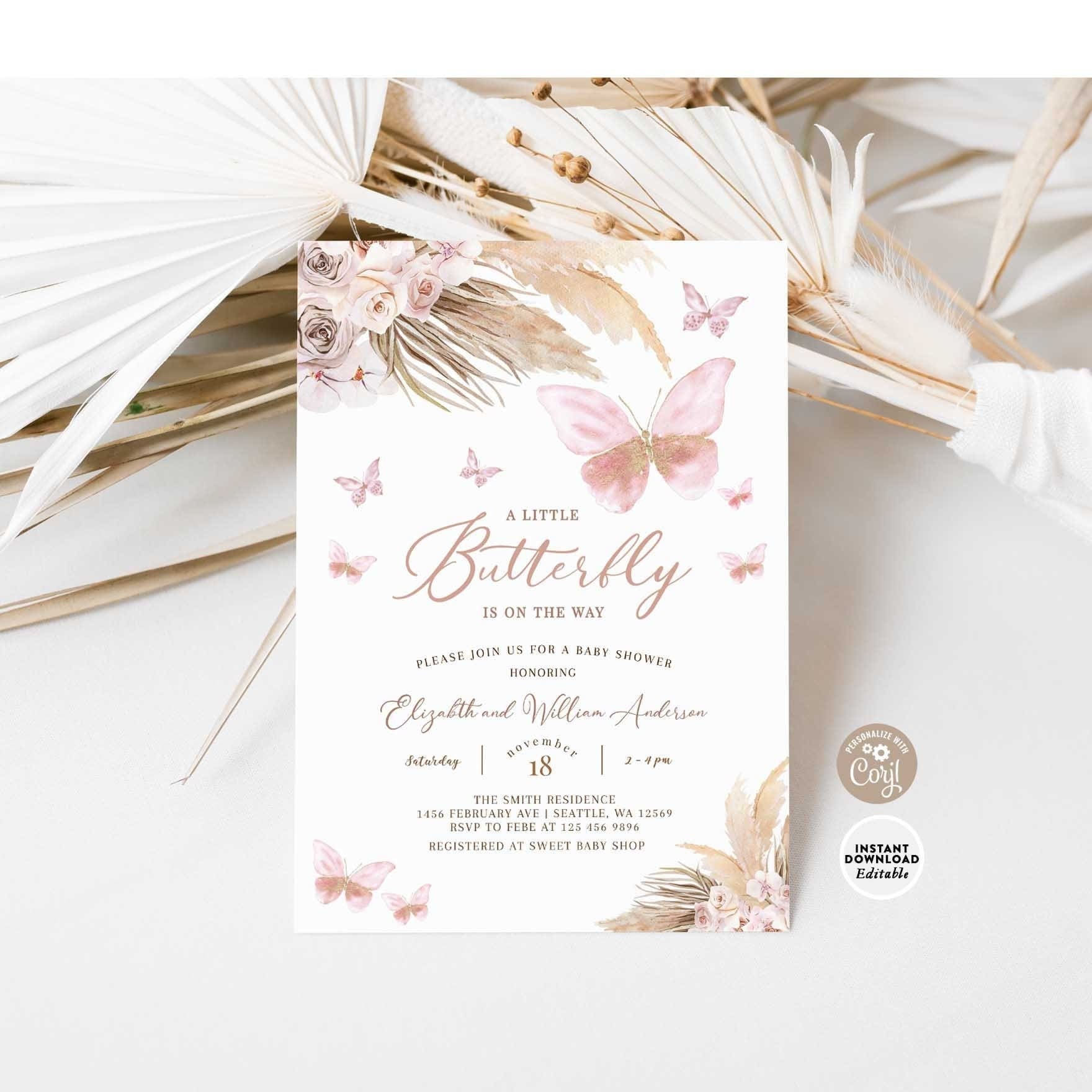 Blush Floral Greenery Baby Shower Welcome Sign Template, Printable Lar -  PlumPolkaDot