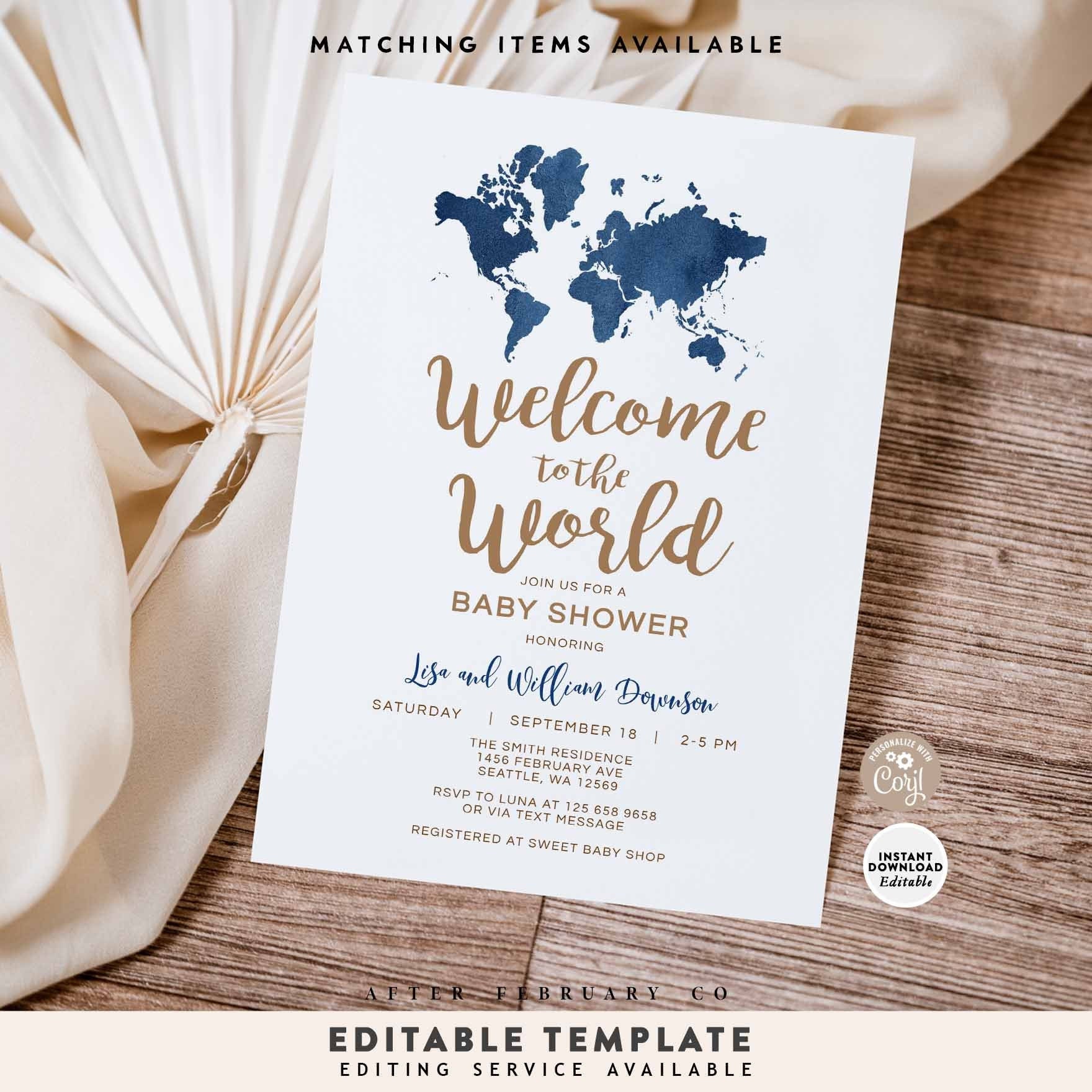 Welcome to the world baby shower invitations sales