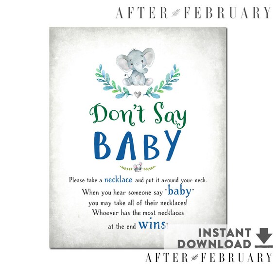 Dont Say Baby Game Necklace Saying Game Sign Boy Elephant Etsy Dont Say Baby Game Necklace Saying Game Sign Boy Elephant Etsy