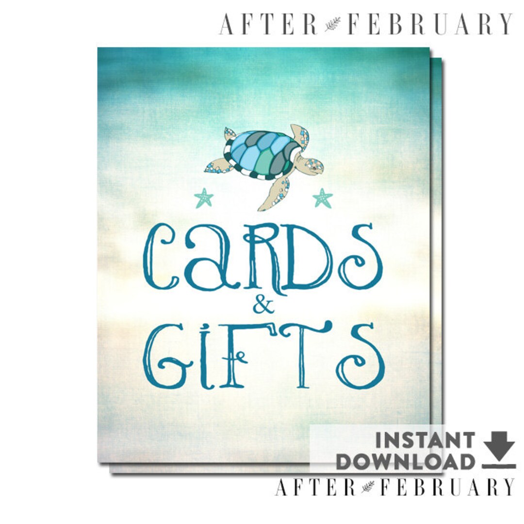 Baby Shower Cards and Gifts Sign 8x10 Sea Turtle Under Etsy