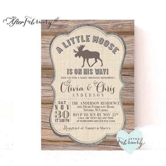 moose baby shower invitations