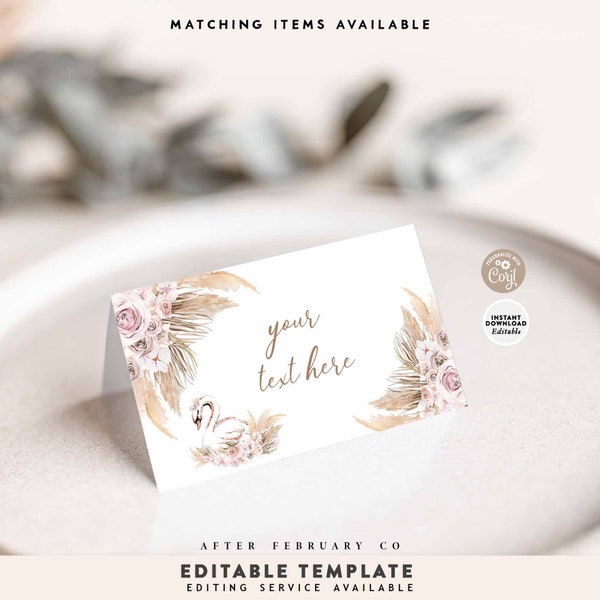 Swan Place Cards Etsy