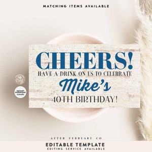 EDITABLE Rustic Drink Tickets Any Event Birthday Party Wedding Drink Ticket Insert Printable Template Instant Download 42