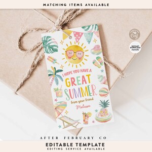 Editable Hope You Have A Great Summer Teacher Student Preschool Tag ...