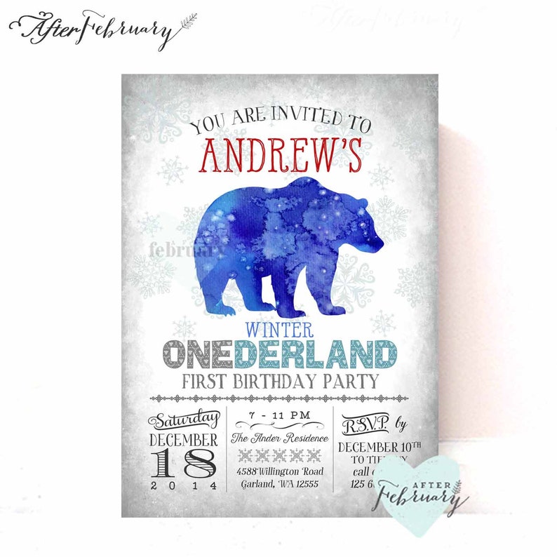 Birthday party invitation. Wild invitation. First invite. Invitation 1 year girl. First invite.