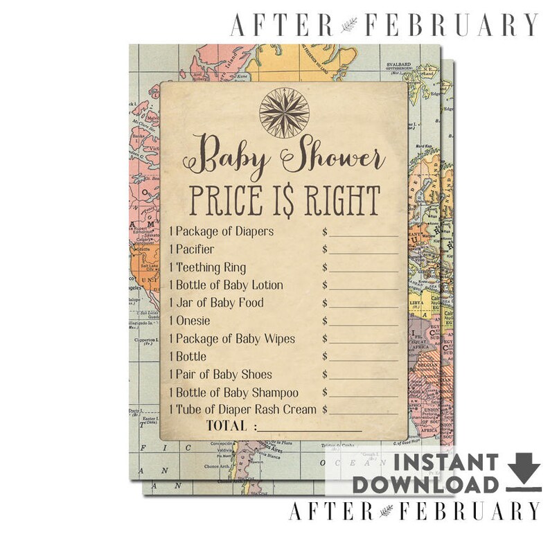 Baby Shower Price is Right Baby Shower Printable Travel Etsy