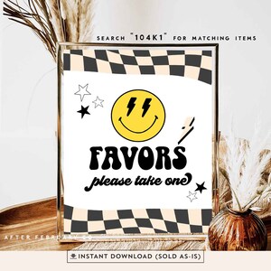 Smile Face Party Favors Sign Jeden szczęśliwy facet Dwa szczęśliwe facet Dekoracja urodzinowa Dekoracja Znak cyfrowy do druku SPRZEDAWANE TAKIE JAK JEST 104K1