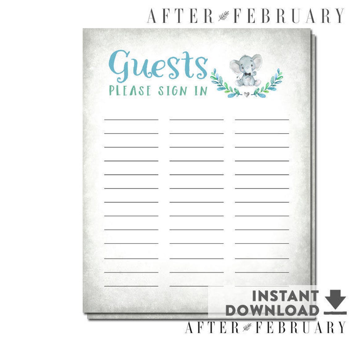 Baby Shower Guest Sign In Sheet Sign Baby Shower Keepsake Etsy