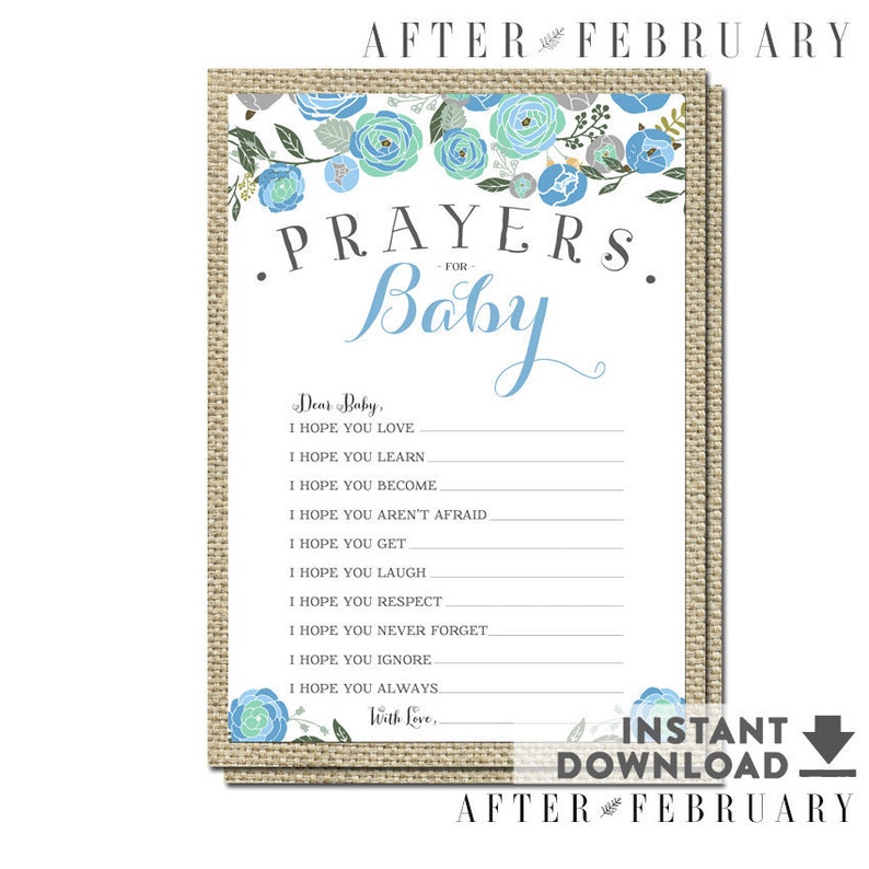 Prayers for Baby Printable 5x7 Prayers for Baby Boy - Etsy