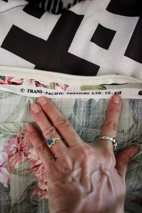Hawaiian Dress 90's-Does-40's Floral Barkcloth Mu… - image 8