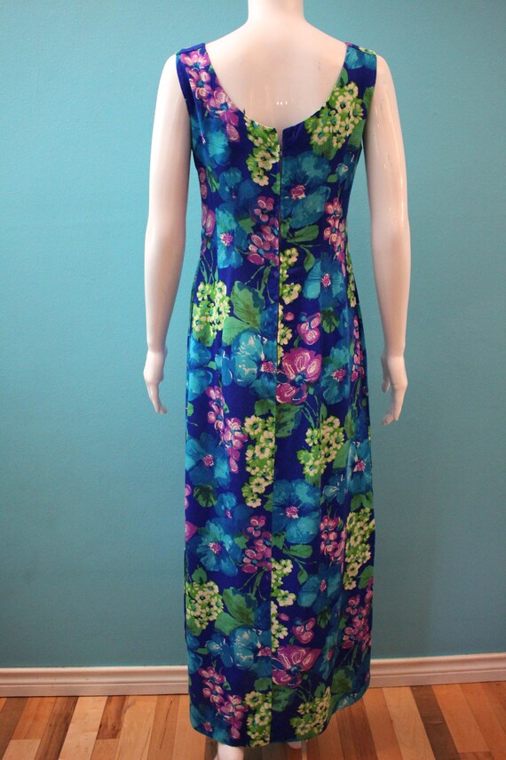 Hawaiian Dress 60's Floral Hawaiian Maxi Sheath… - image 6